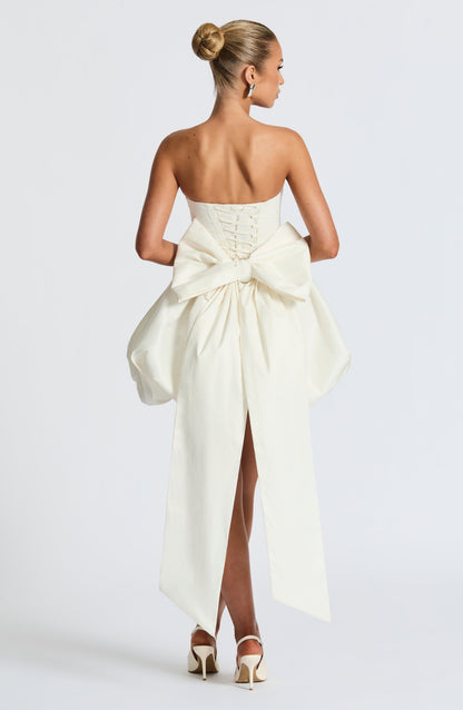 Lotus Mini Dress Ivory