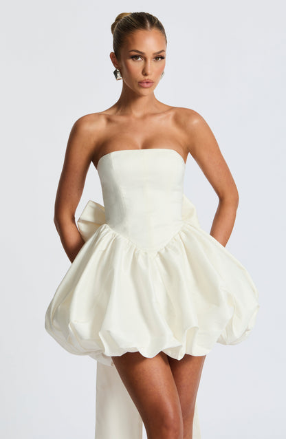 Lotus Mini Dress Ivory