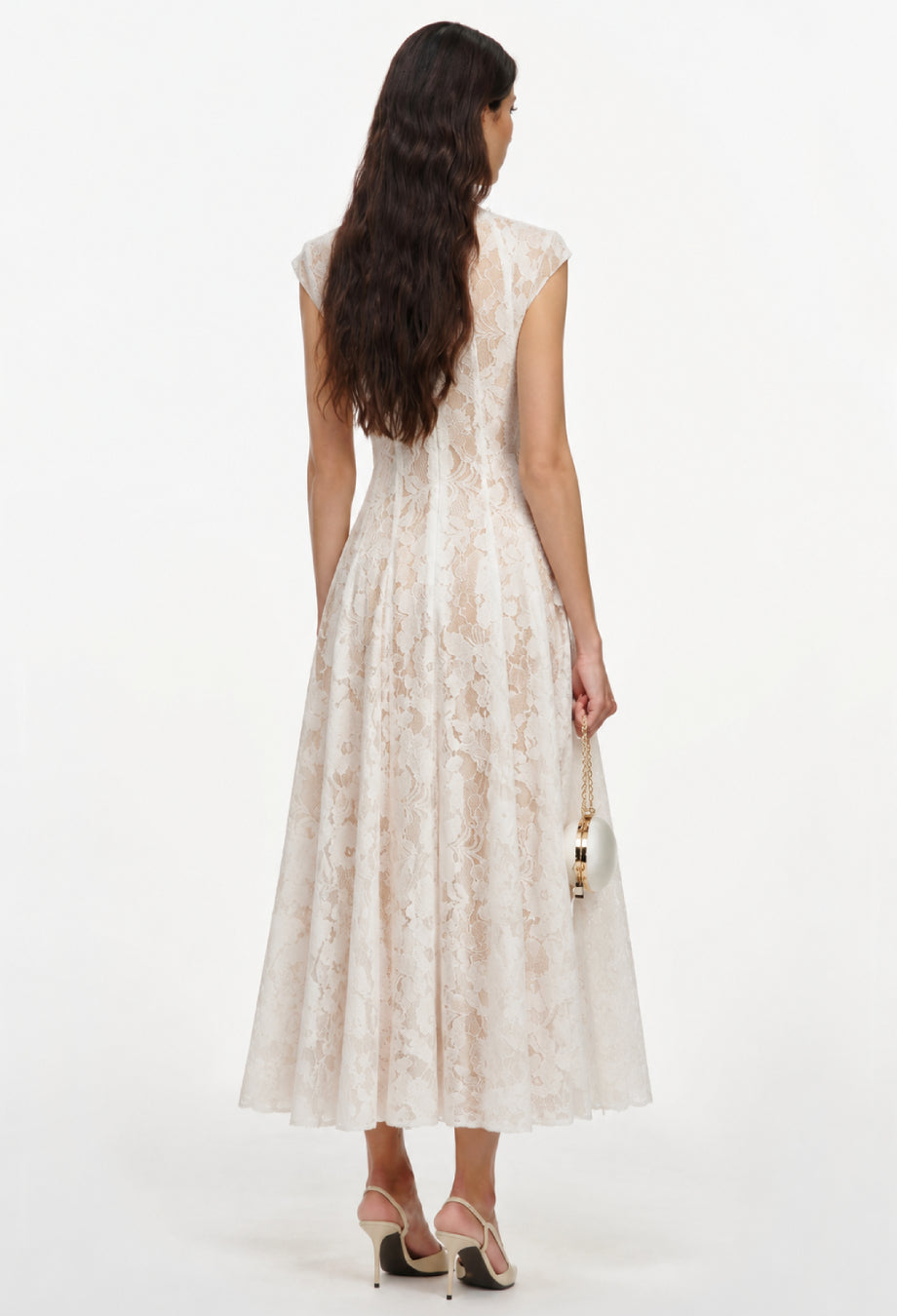 Louise White Lace Midi Dress