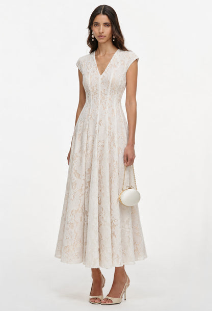 Louise White Lace Midi Dress