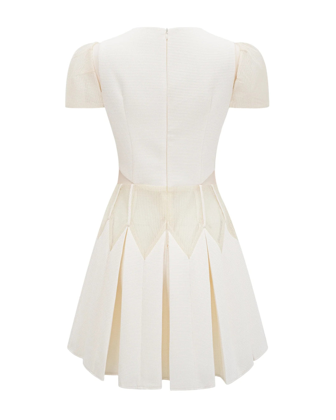 Lucienne 3D Floral Short-Sleeve Mini Dress Ivory