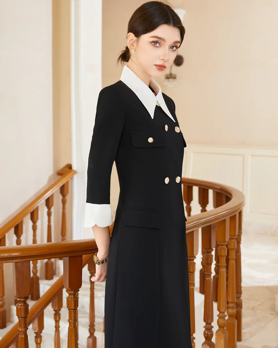 Luella Blazer Midi Dress Black