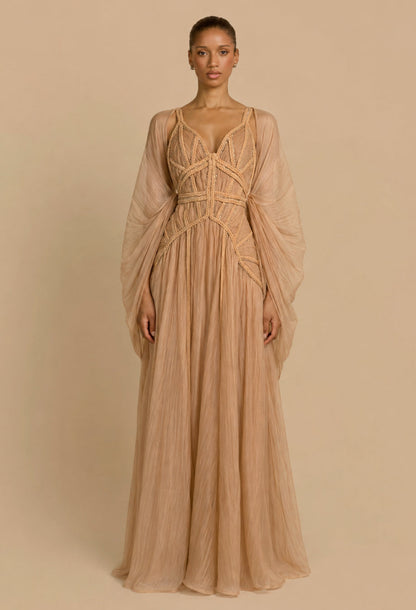 Lysandra Maxi Dress Beige