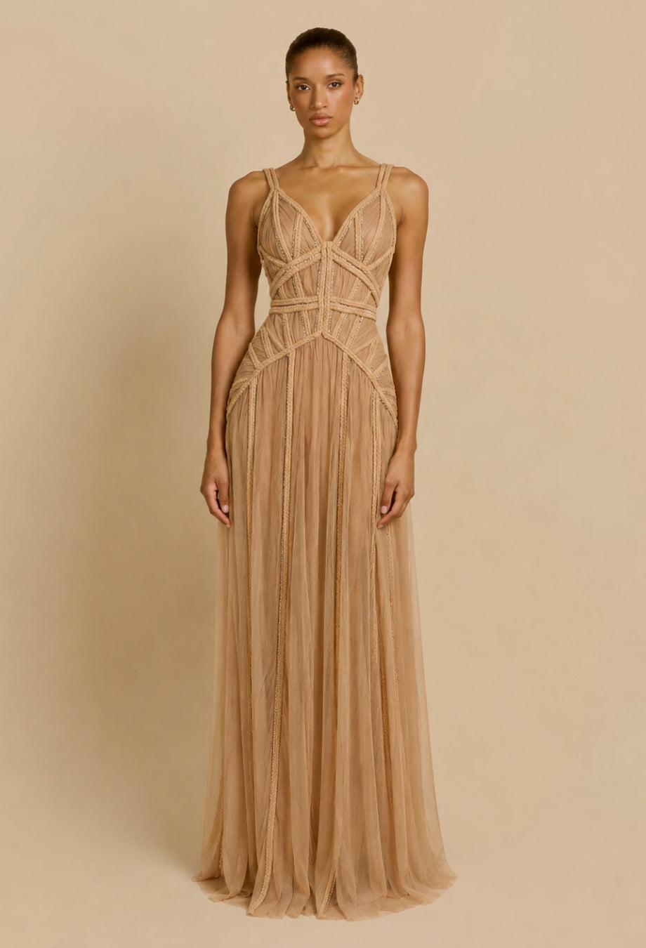 Lysandra Maxi Dress Beige