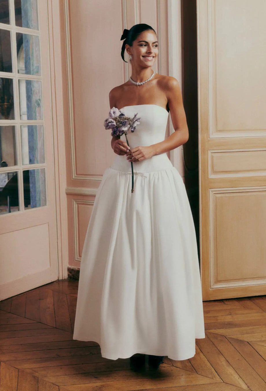 Madeleine Strapless Midi Dress White