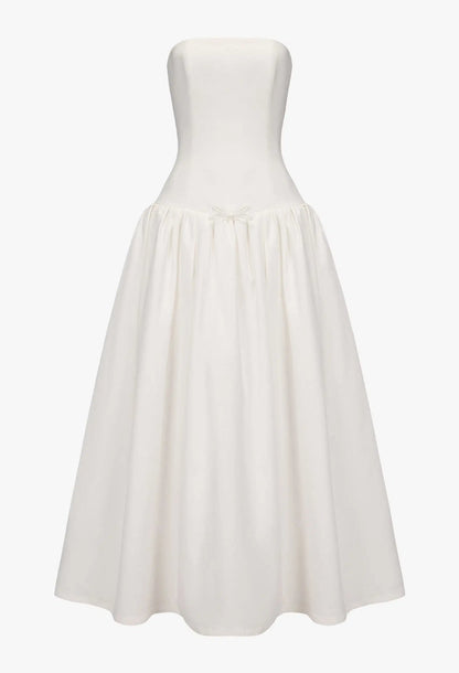 Madeleine Strapless Midi Dress White
