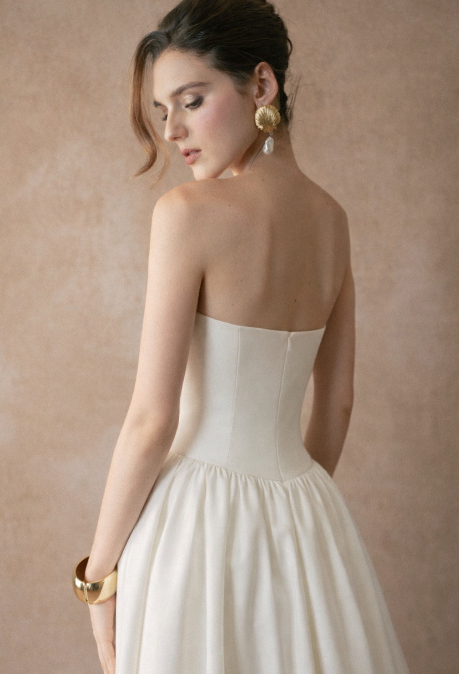 Madeleine Strapless Midi Dress White