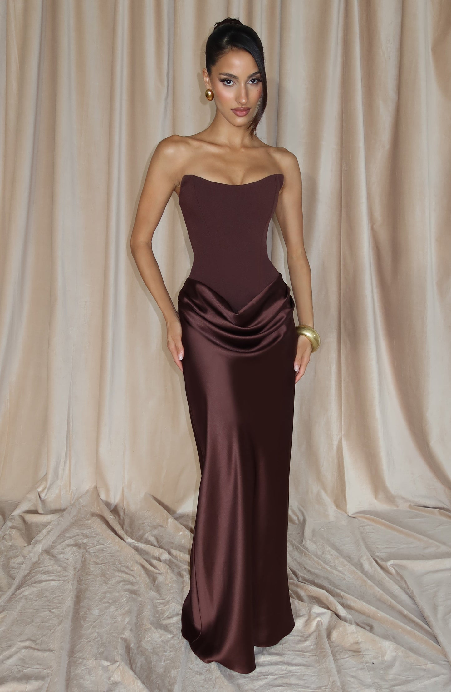 Maggie Maxi Dress Plum Brown