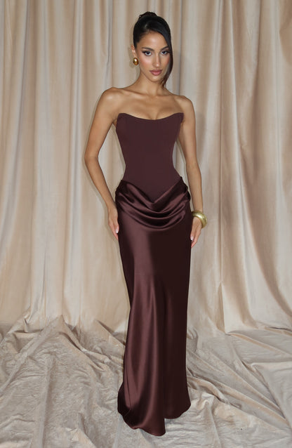 Maggie Maxi Dress Plum Brown