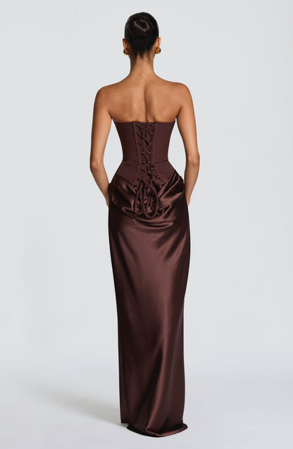 Maggie Maxi Dress Plum Brown