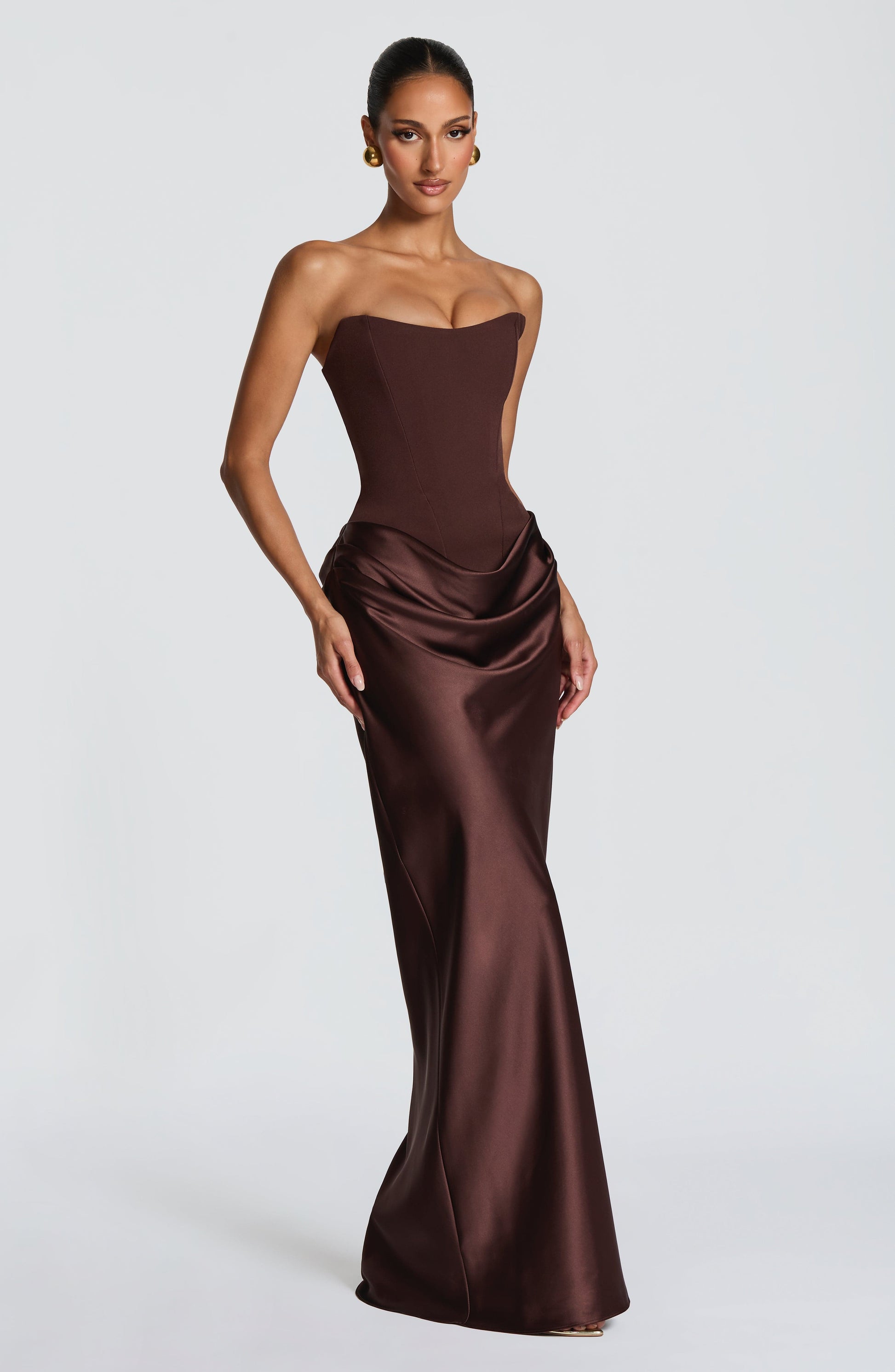 Maggie Maxi Dress Plum Brown