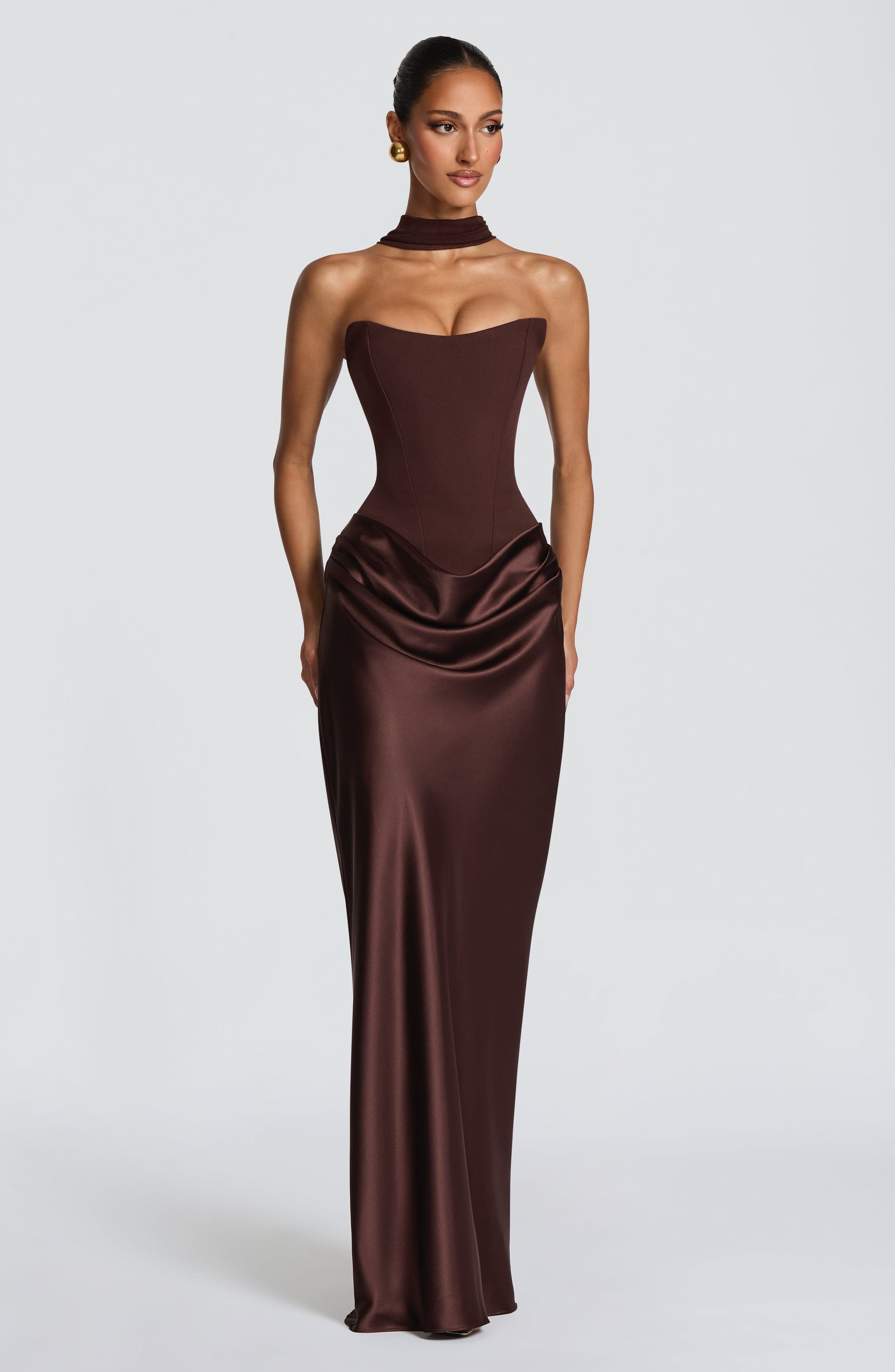 Maggie Maxi Dress Plum Brown