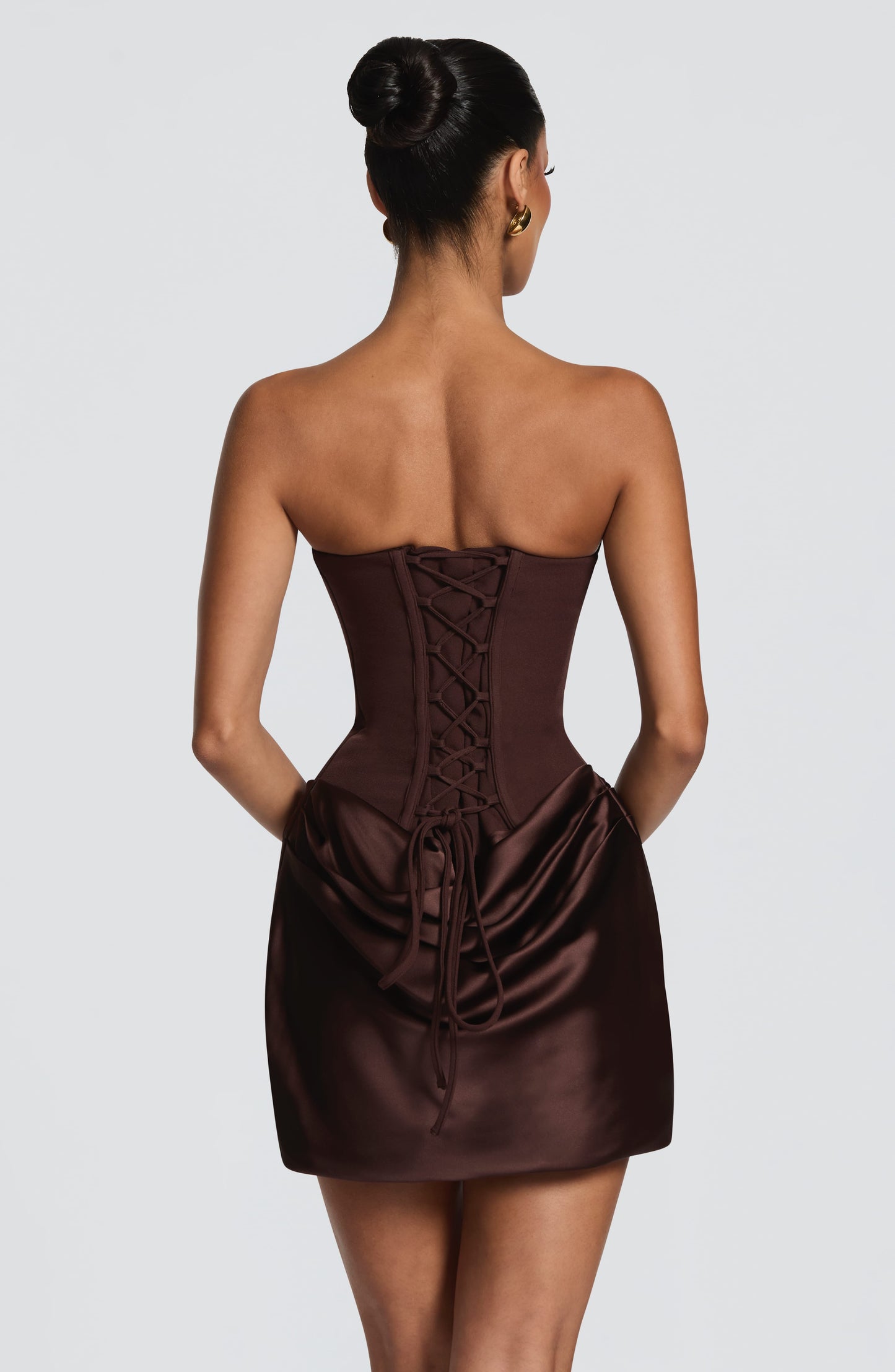 Maggie Mini Dress Plum Brown