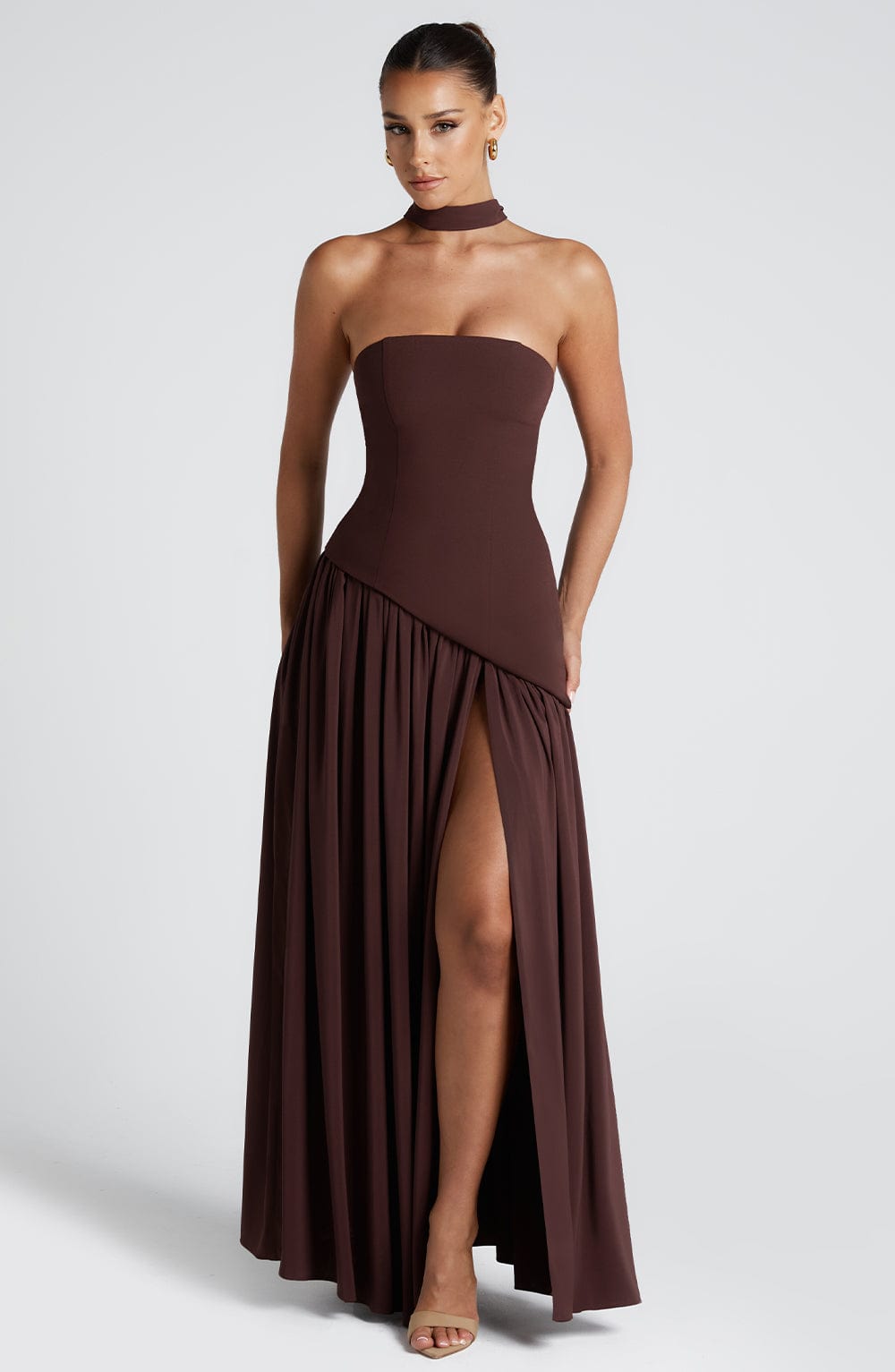 Maliyah Maxi Dress Plum Brown