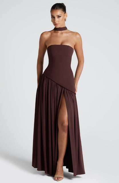 Maliyah Maxi Dress Plum Brown