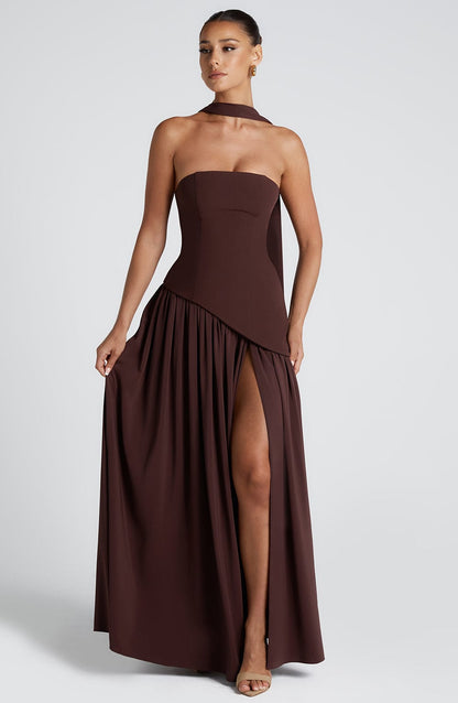 Maliyah Maxi Dress Plum Brown