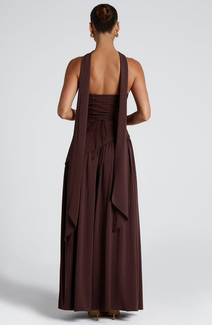 Maliyah Maxi Dress Plum Brown