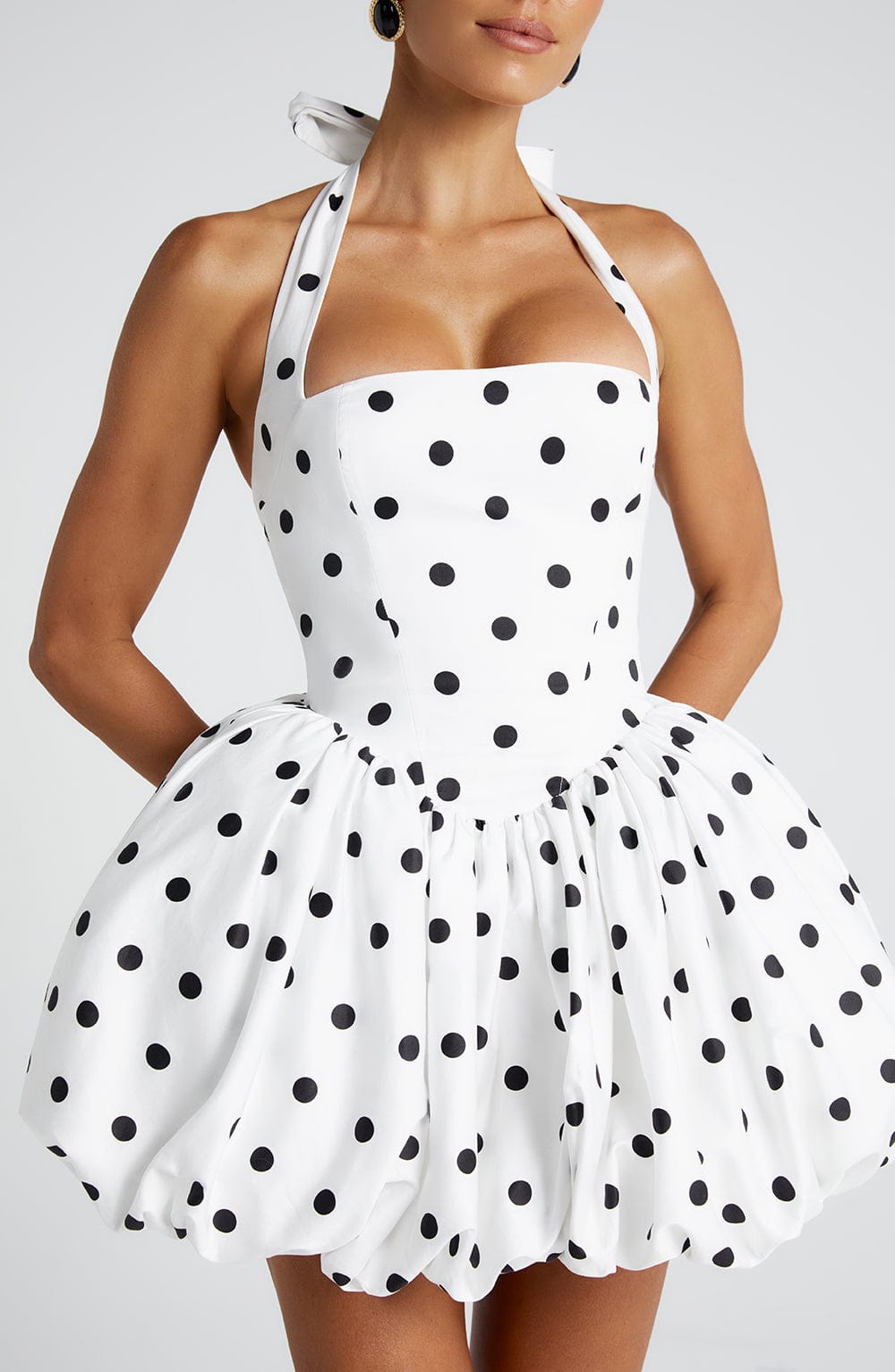 Maricia Mini Dress Black Polka Dot Print