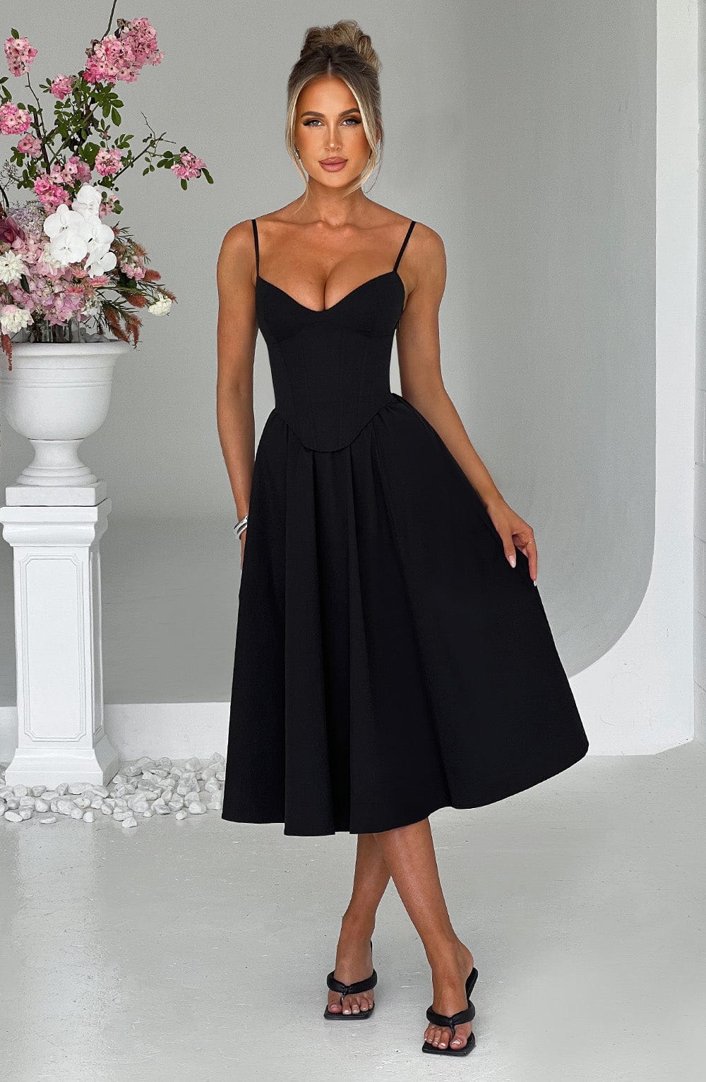 Mariella Midi Dress Black