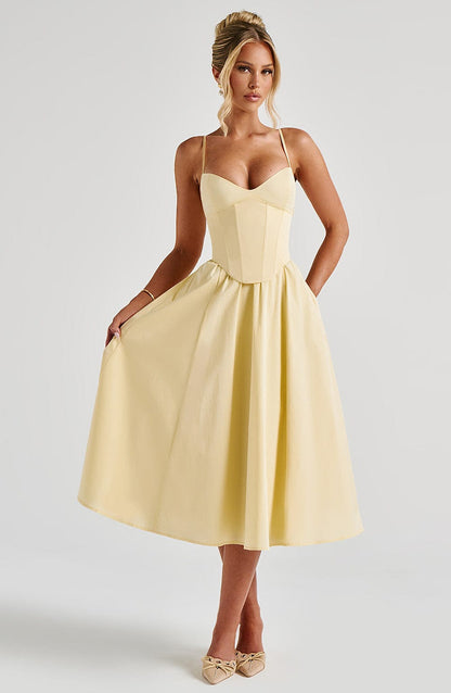 Mariella Midi Dress Lemon