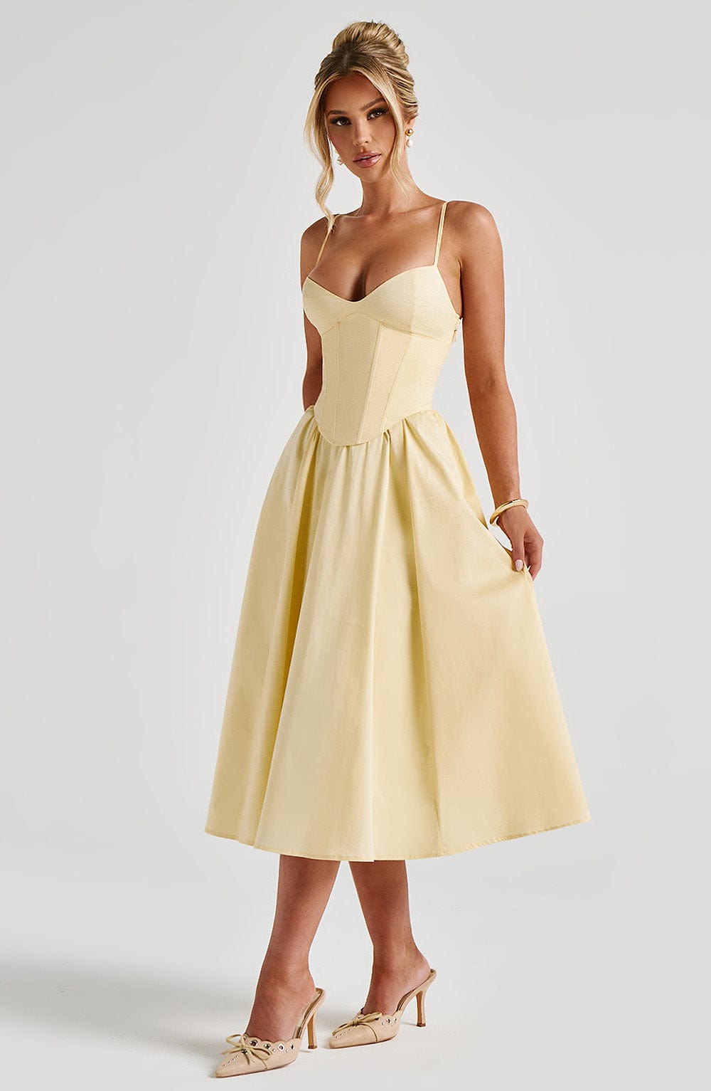 Mariella Midi Dress Lemon