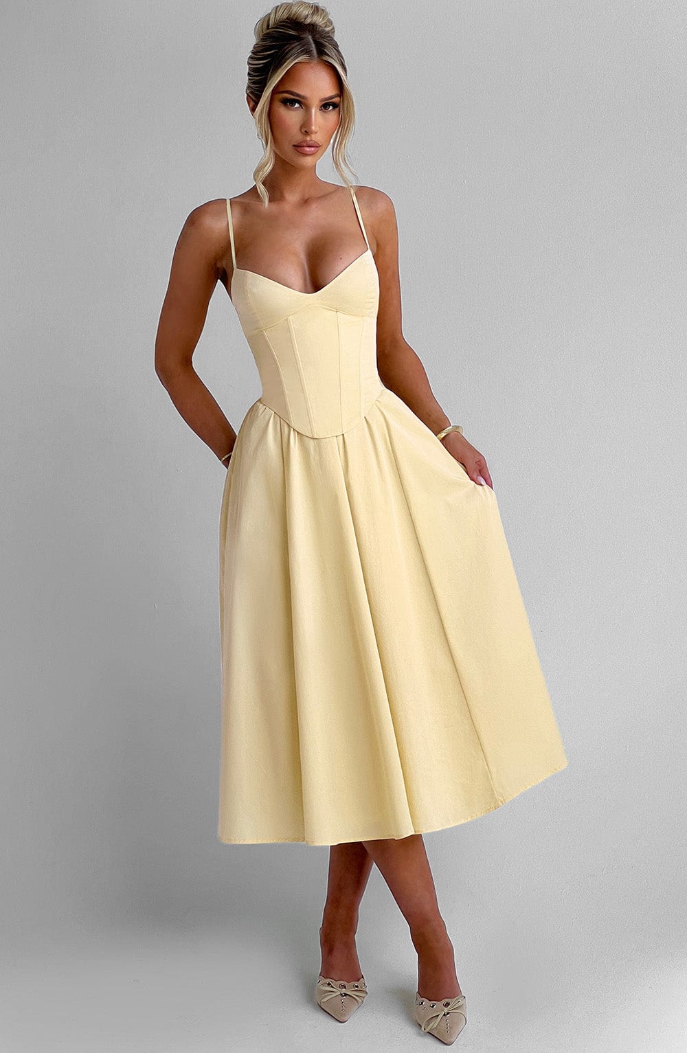 Mariella Midi Dress Lemon