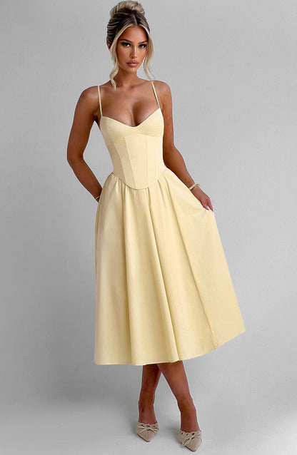 Mariella Midi Dress Lemon