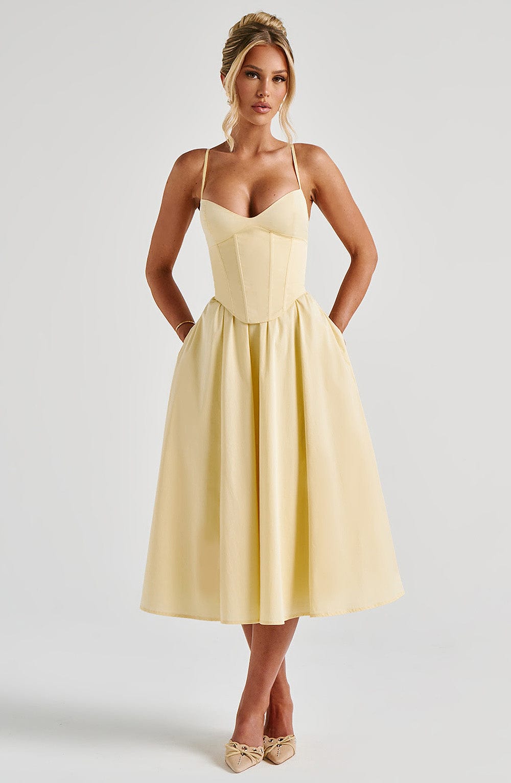 Mariella Midi Dress Lemon