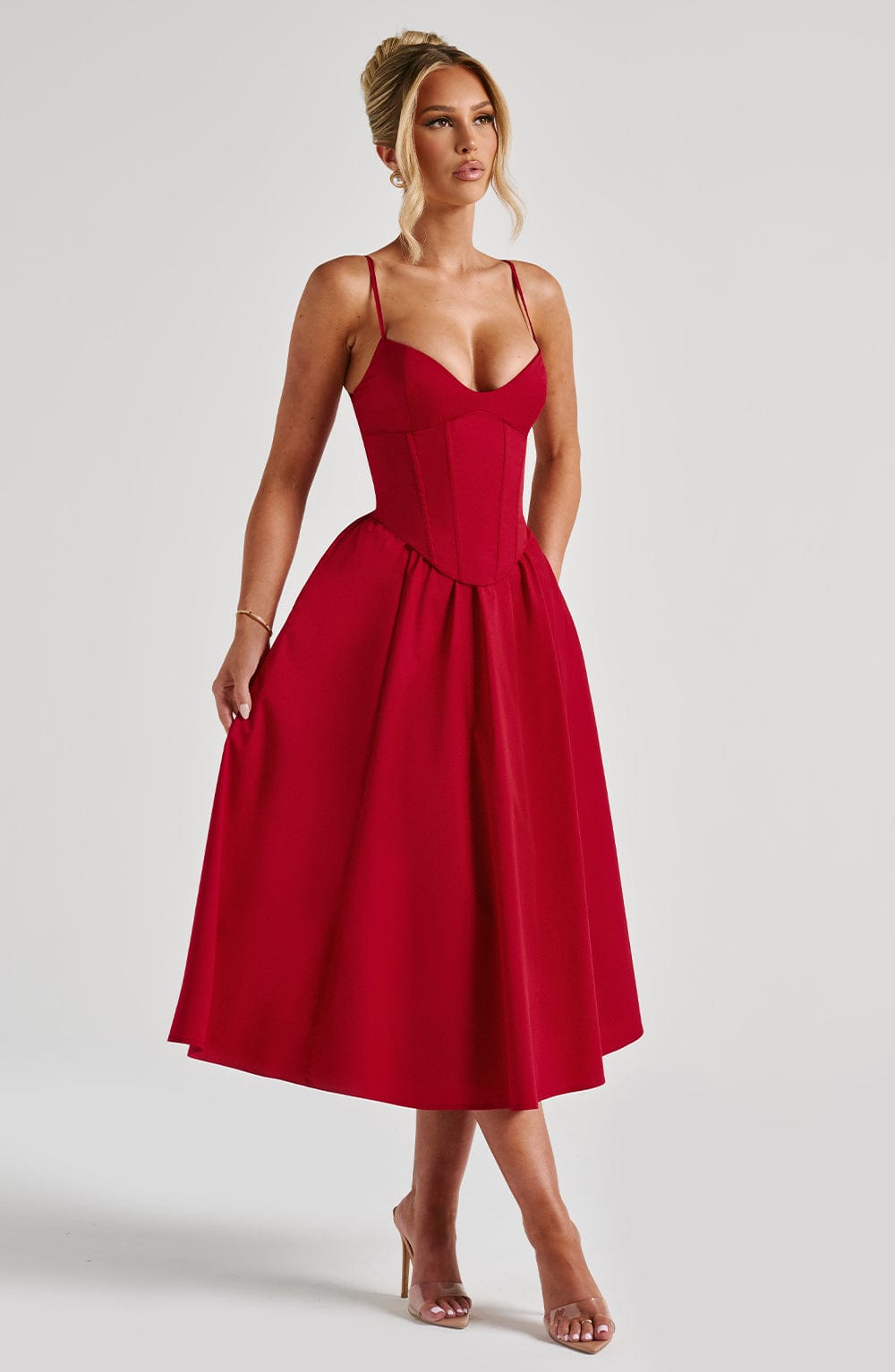 Mariella Midi Dress Red