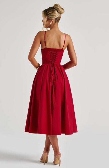 Mariella Midi Dress Red