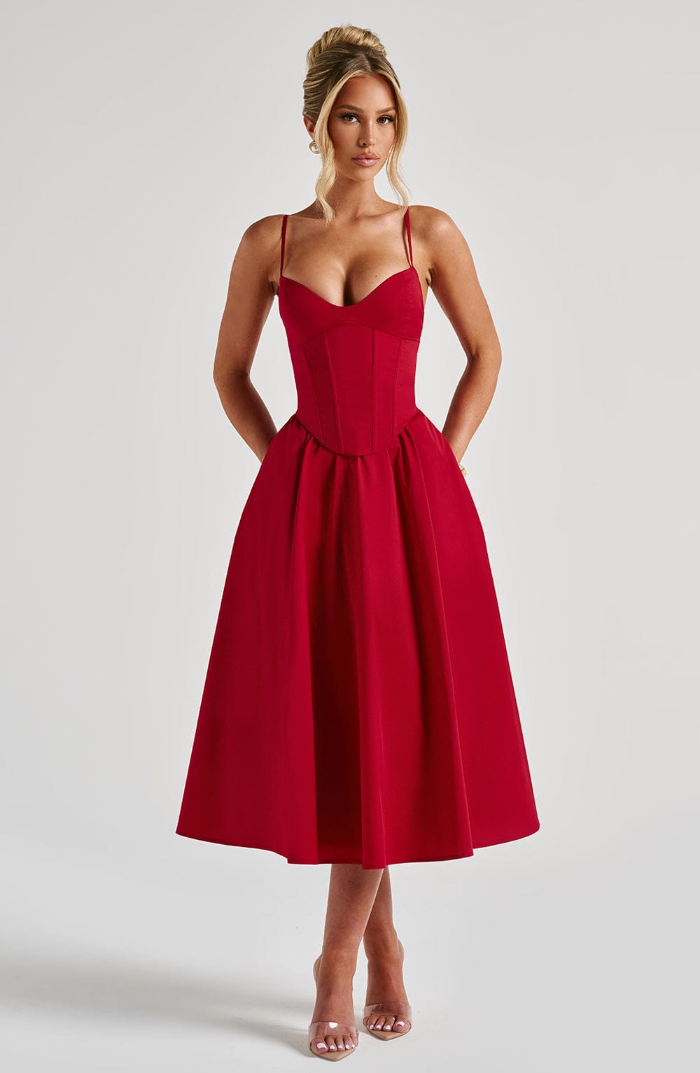 Mariella Midi Dress Red