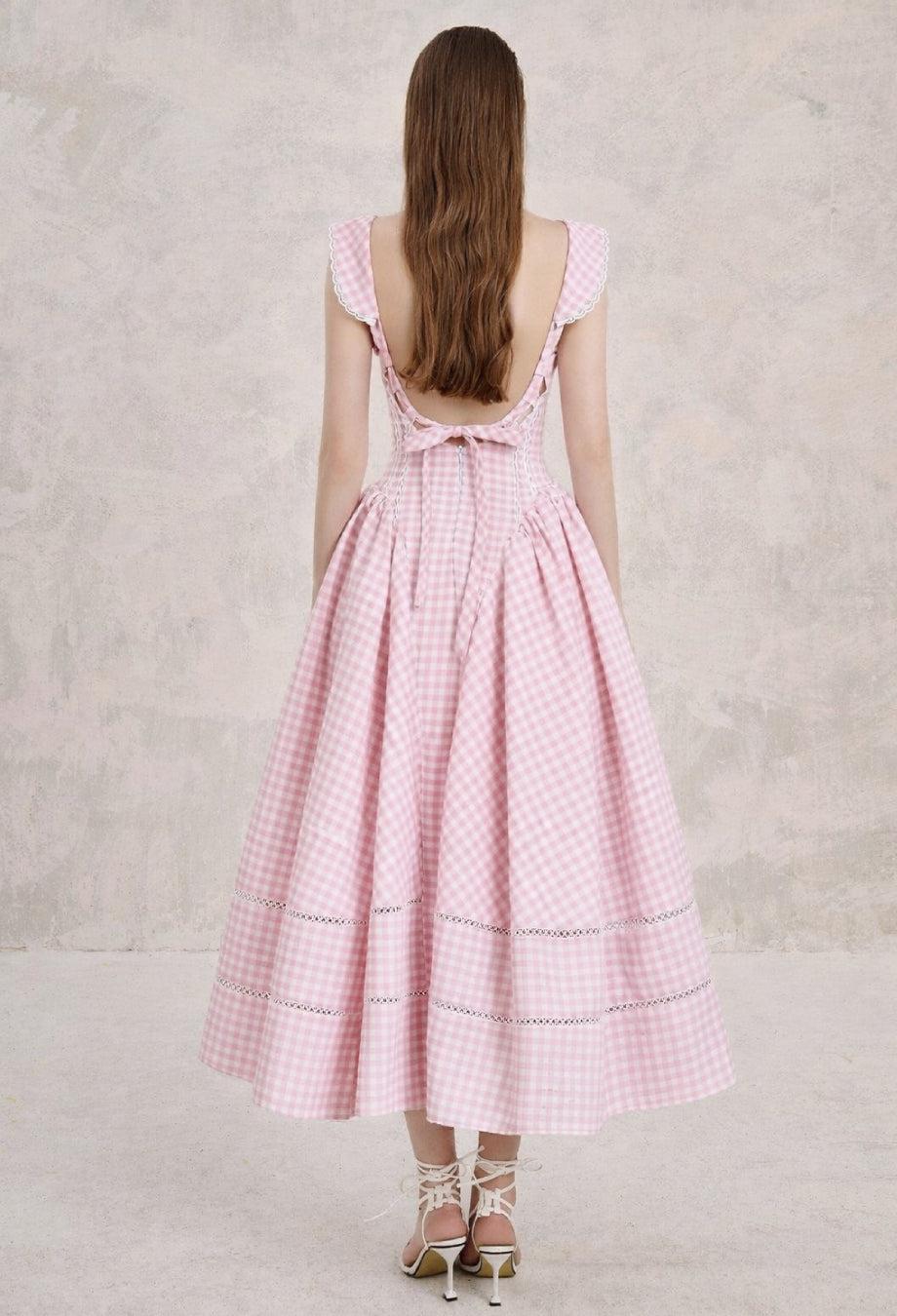 Marilyn Gingham Midi Sundress Pink