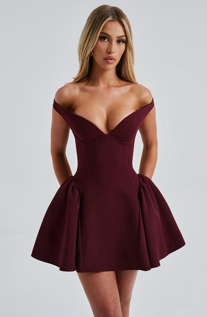 Marla Mini Dress Cherry Lacquer