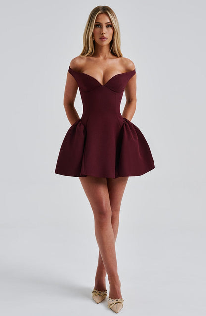 Marla Mini Dress Cherry Lacquer