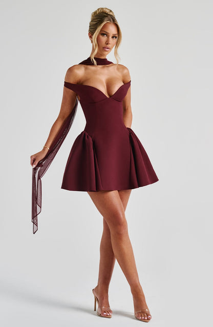 Marla Mini Dress Cherry Lacquer
