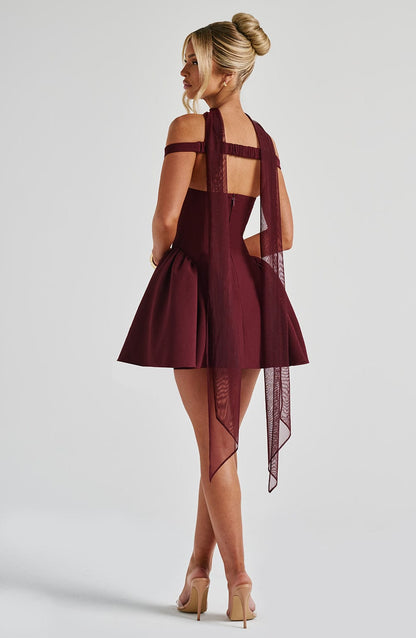 Marla Mini Dress Cherry Lacquer