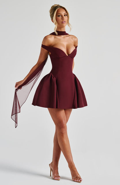 Marla Mini Dress Cherry Lacquer