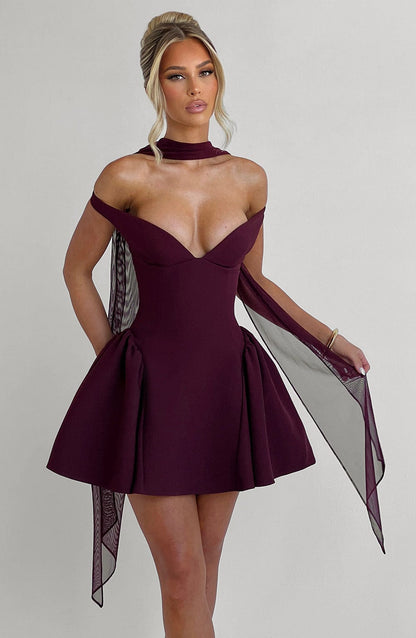 Marla Mini Dress Cherry Lacquer