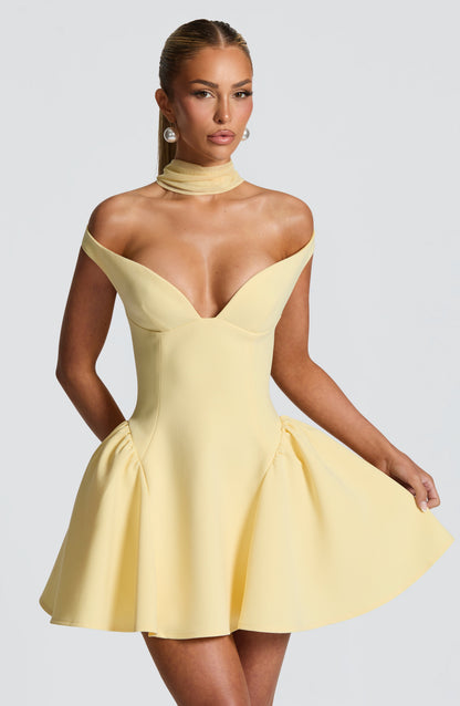 Marla Mini Dress Lemon