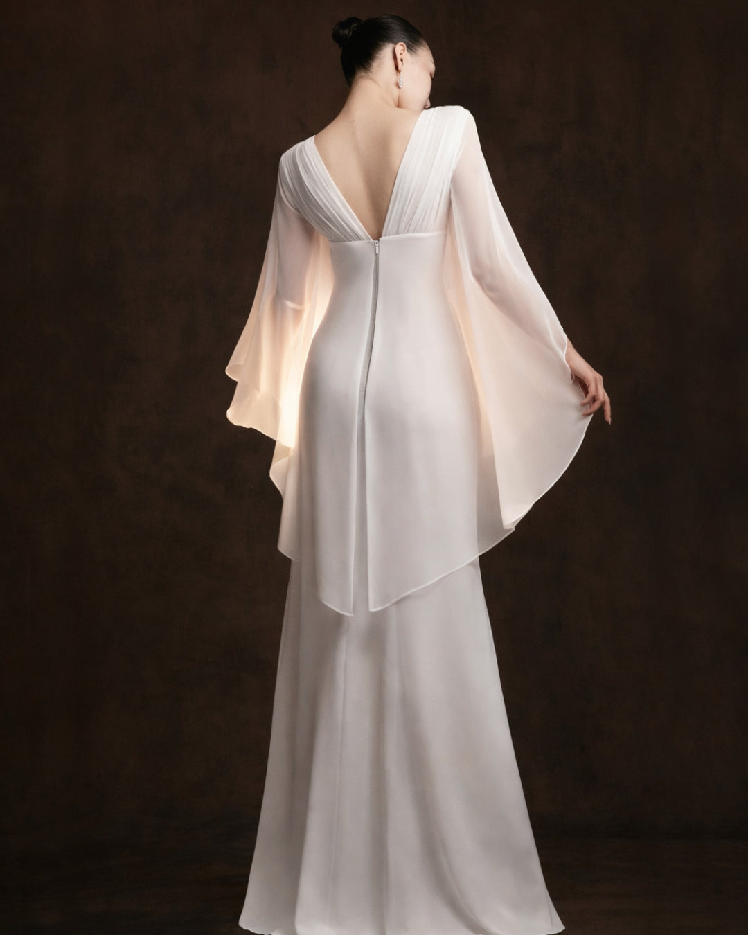 Mary Rose Maxi Dress with Shawl White