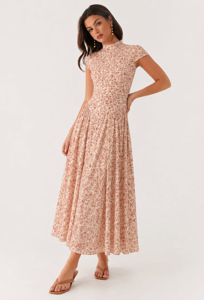 Maven Floral Print Midi Dress Pink