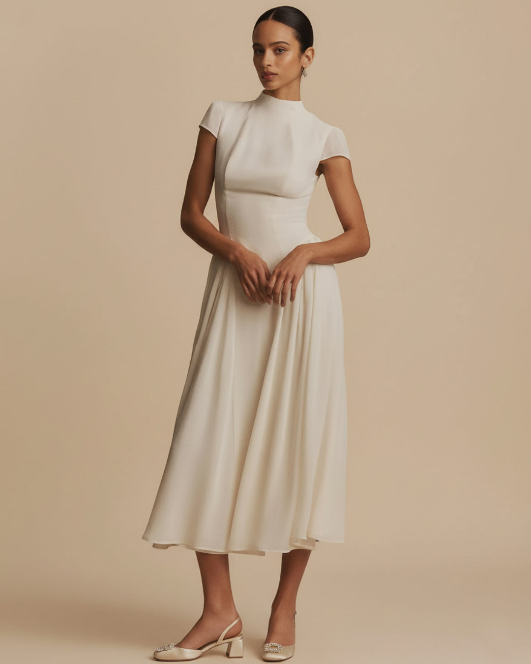 Maven Midi Dress Ivory