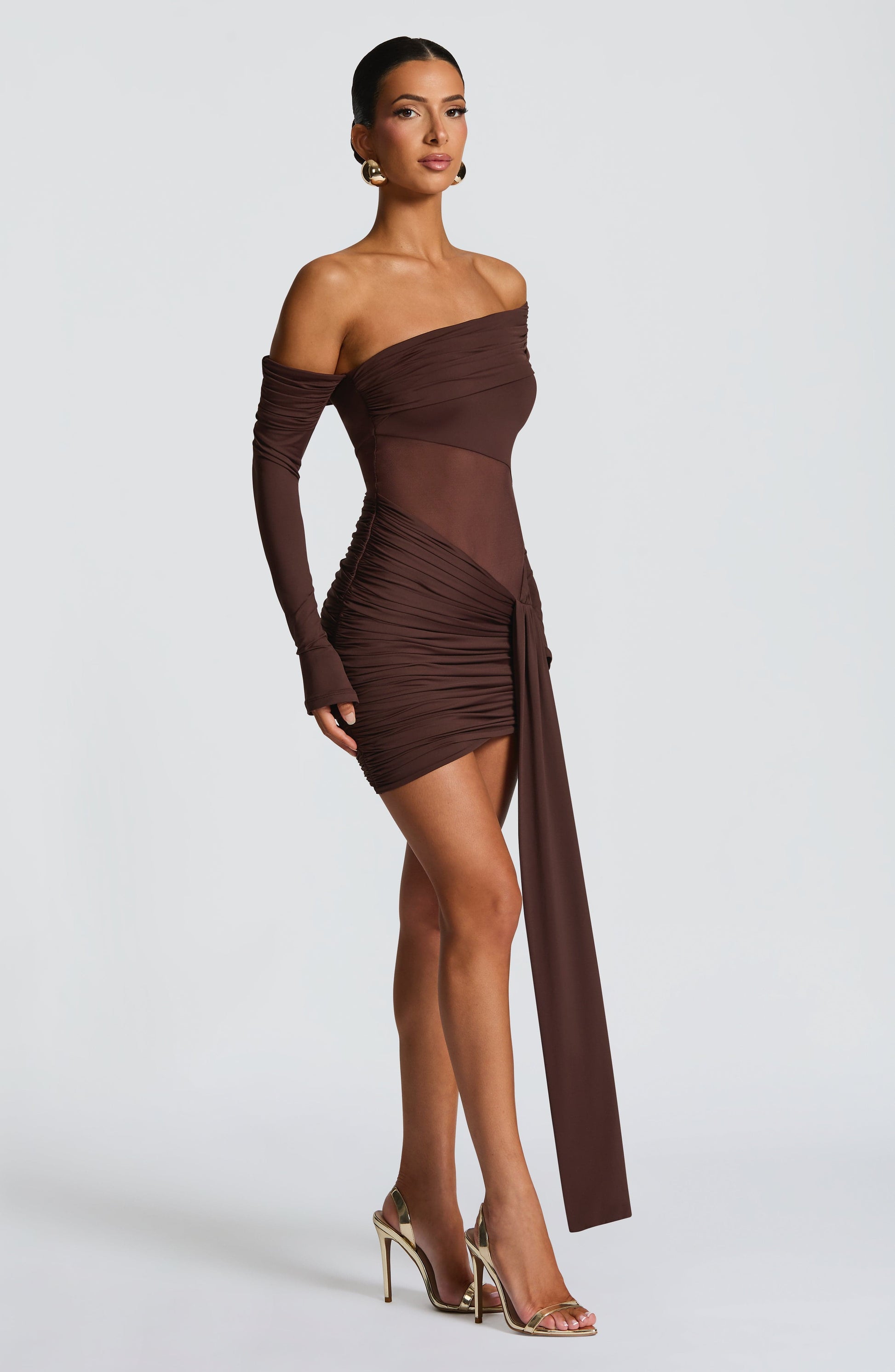 Mavra Mini Dress Plum Brown