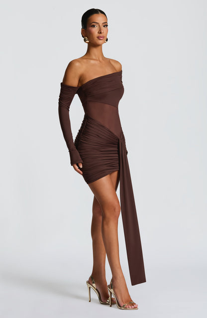 Mavra Mini Dress Plum Brown