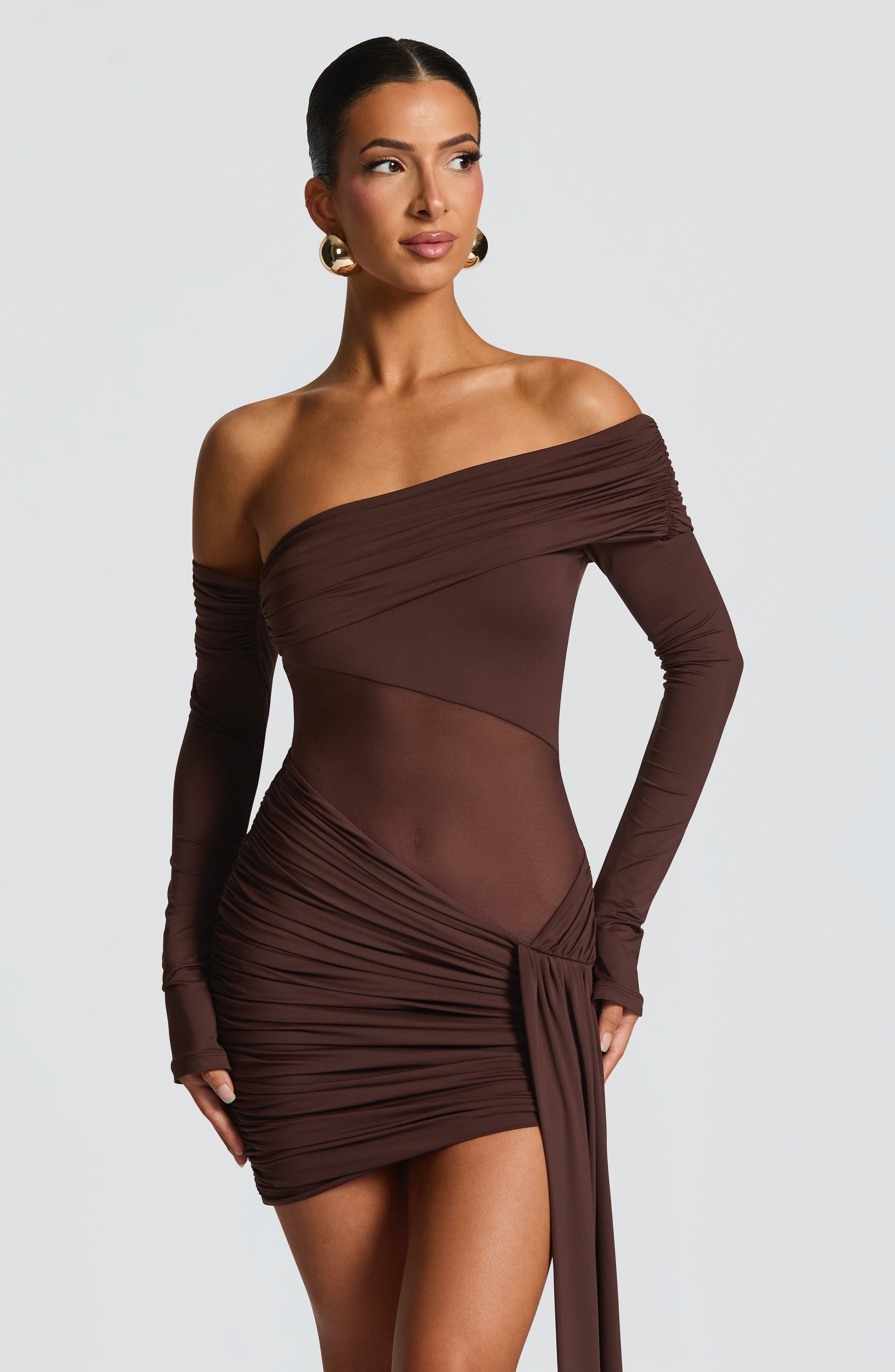 Mavra Mini Dress Plum Brown