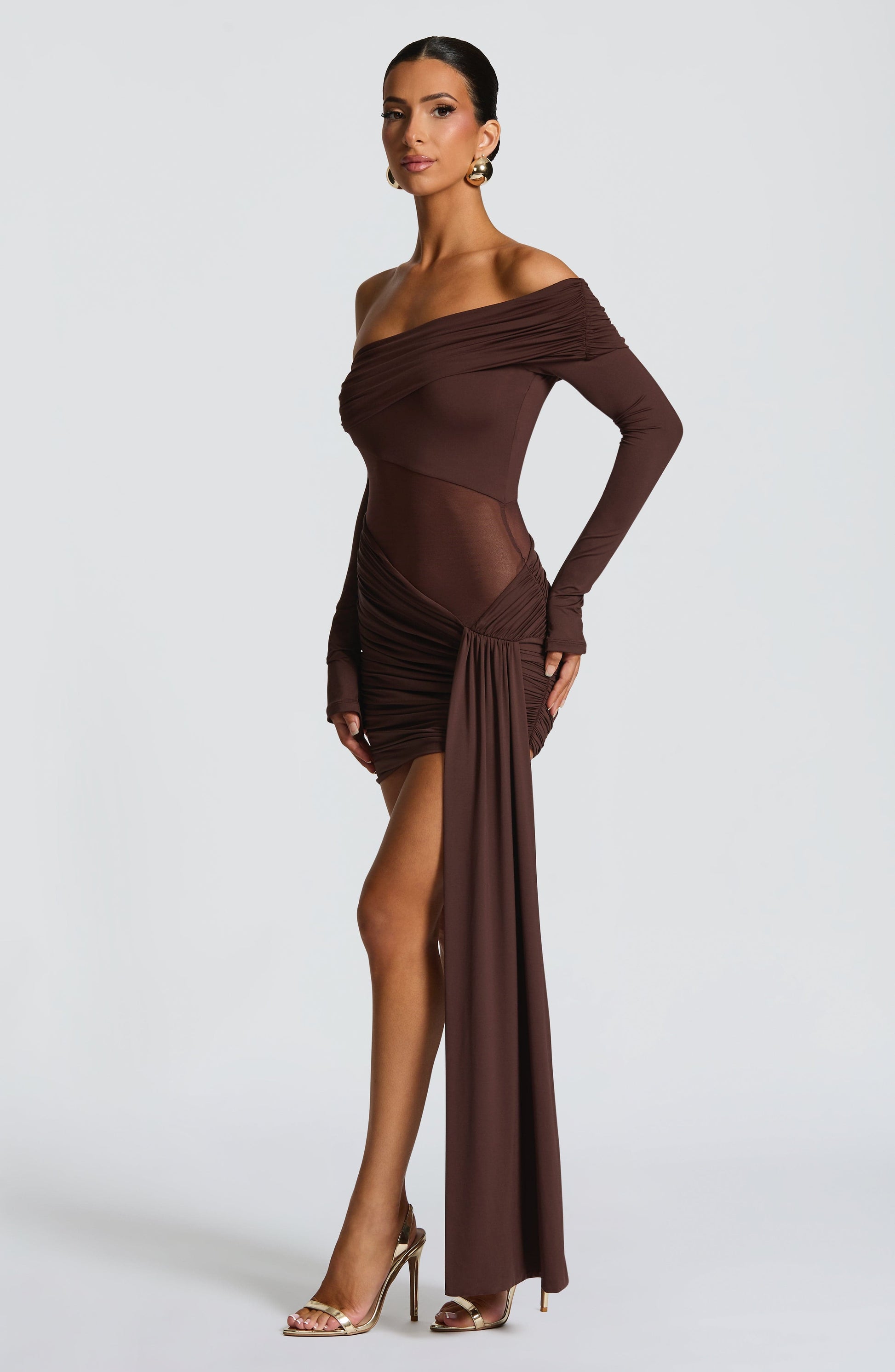 Mavra Mini Dress Plum Brown