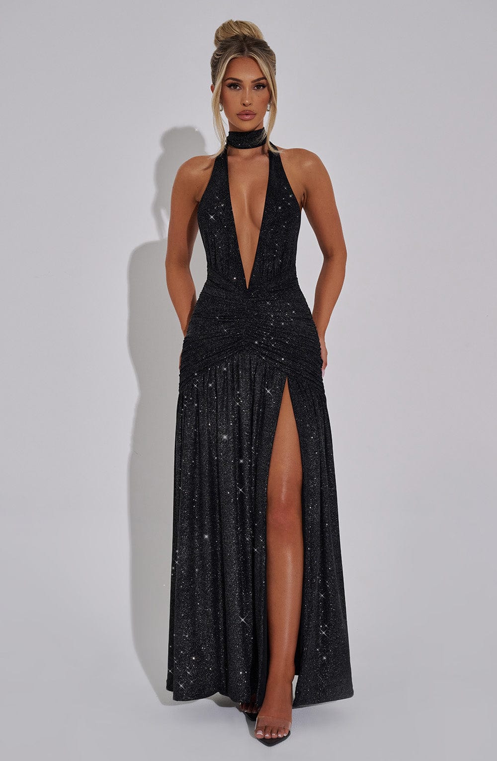 Melania Maxi Dress Black Sparkle