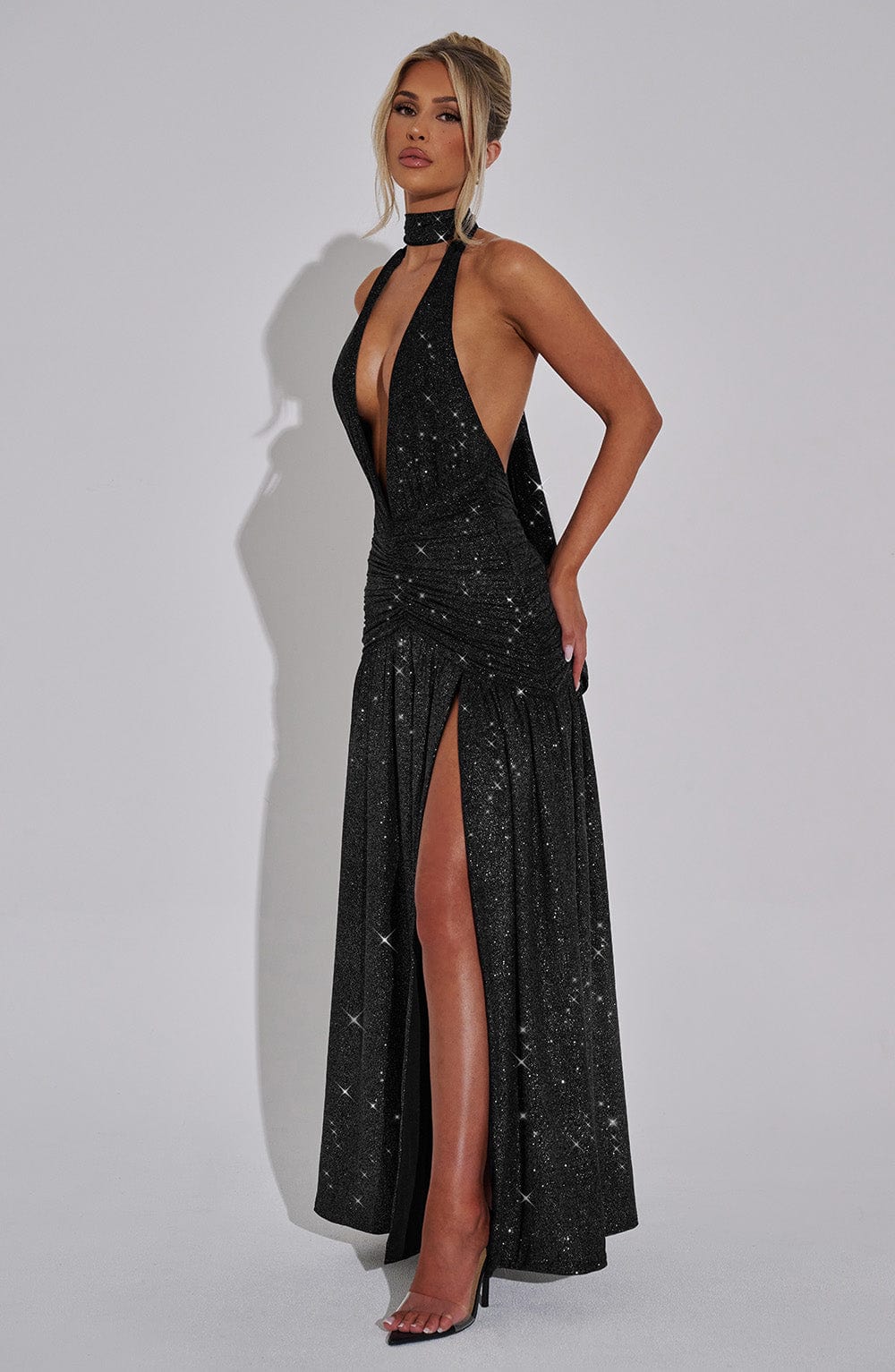 Melania Maxi Dress Black Sparkle