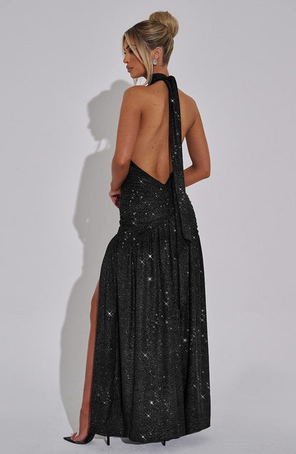 Melania Maxi Dress Black Sparkle