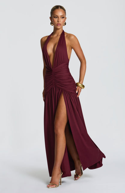 Melania Maxi Dress Cherry Lacquer
